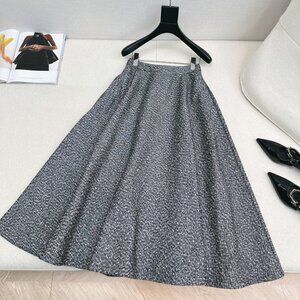Schiaparelli New Grey Tweed Long Skirt